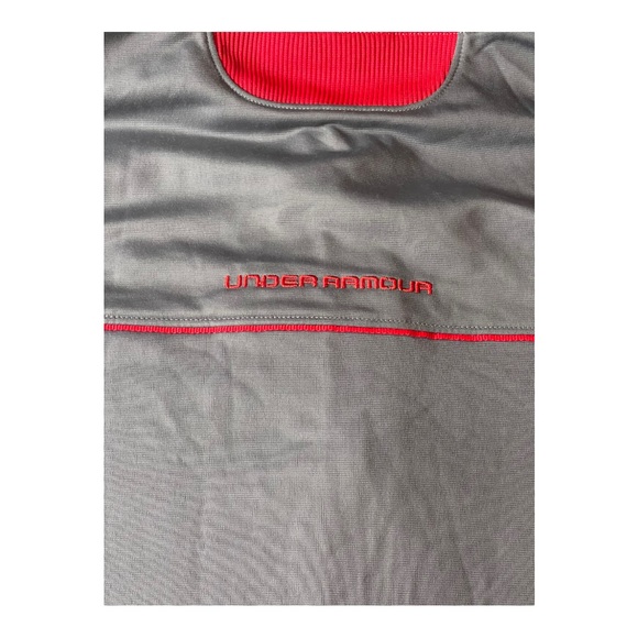 Under Armour Full Zip Wind Jacket Mens Size XL Regular Red Gray Polyester - Picture 5 of 9